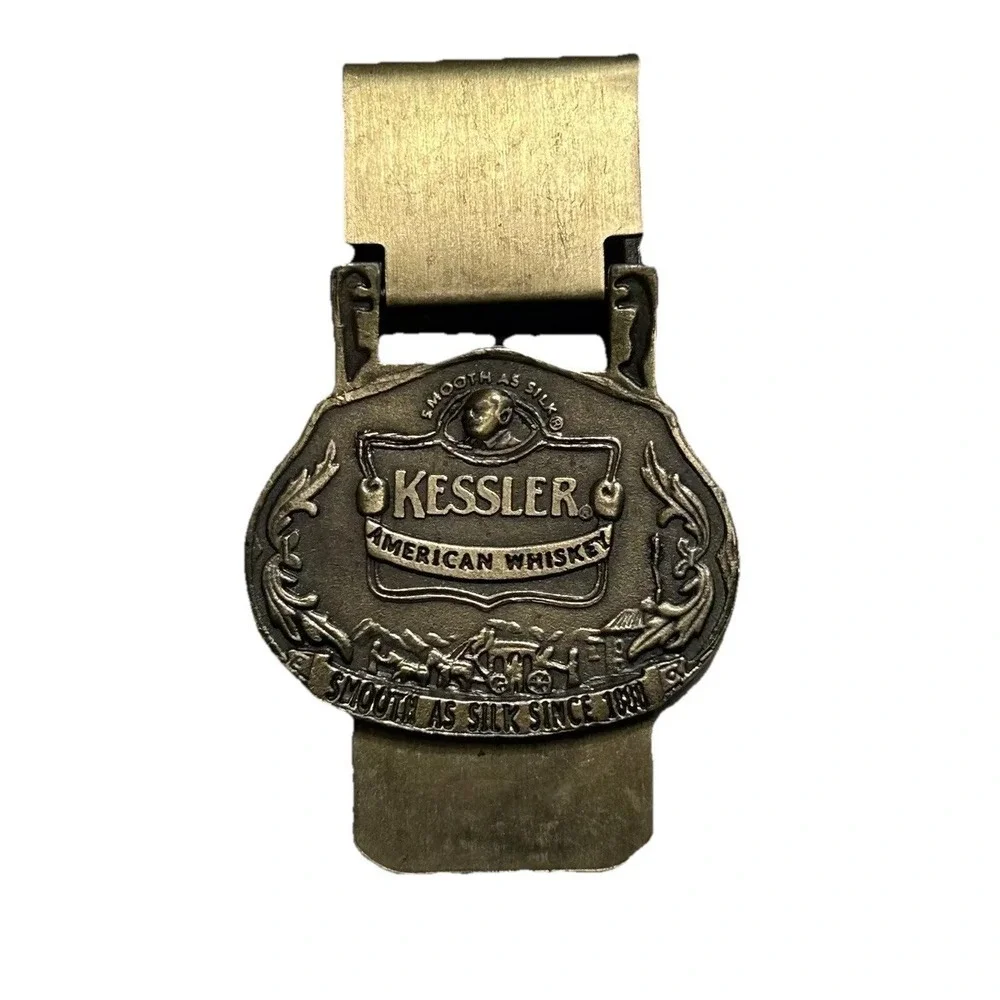 VTG Kessler American Whiskey Money Clip Smooth As Silk ,Brass Money Clip Whiskey